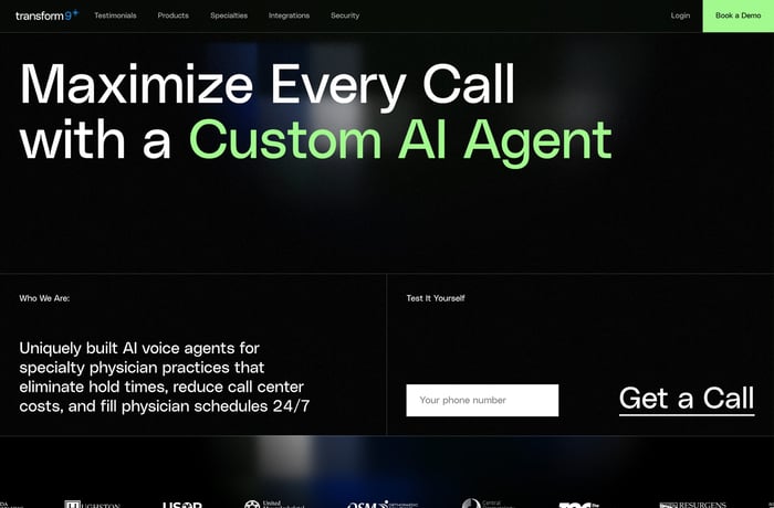 Transform9 website preview