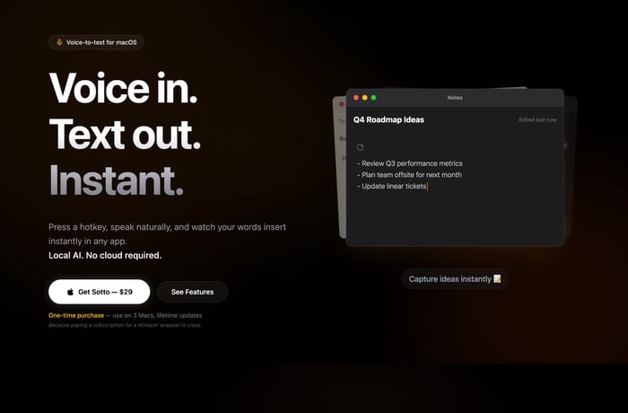 Sotto website preview