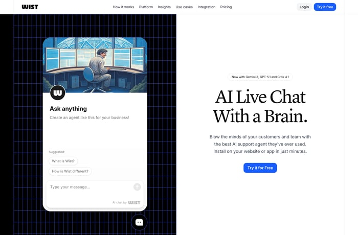 Wist website preview