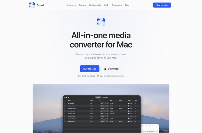 Picmal website preview