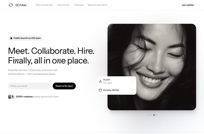ISO Meet website preview