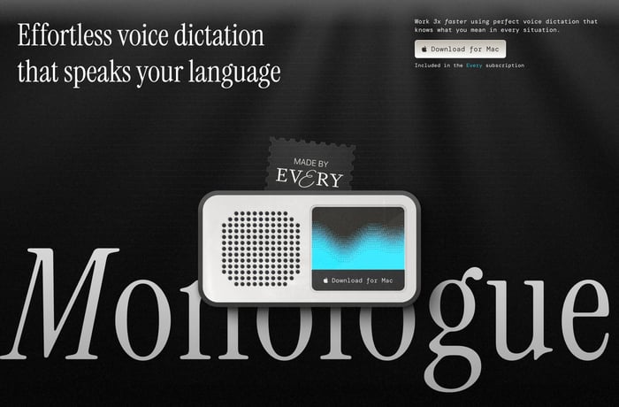 Monologue website preview