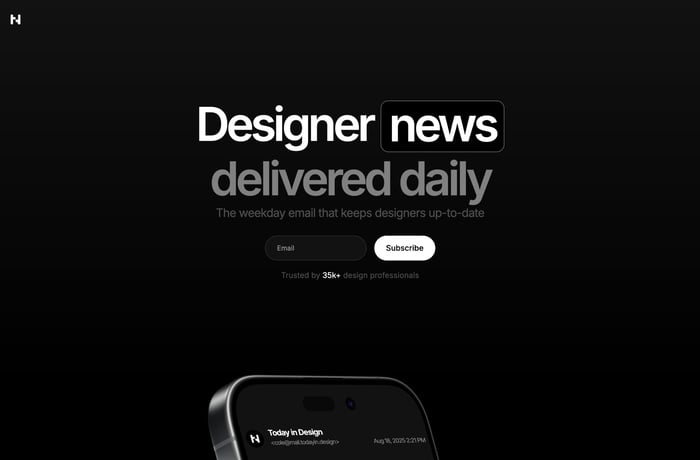 Today in Design website preview