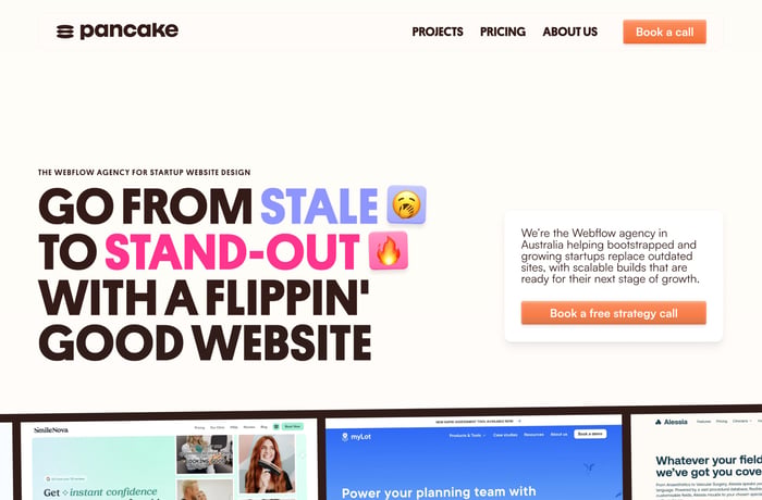 Pancake Web Studio website preview