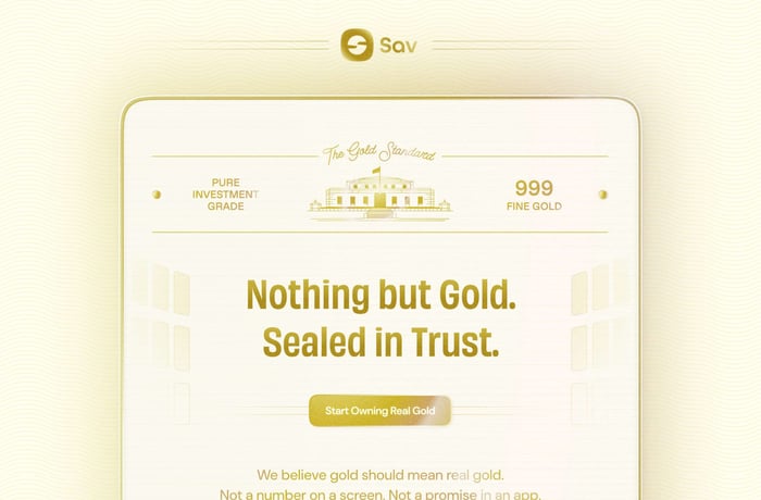 Sav Gold website preview