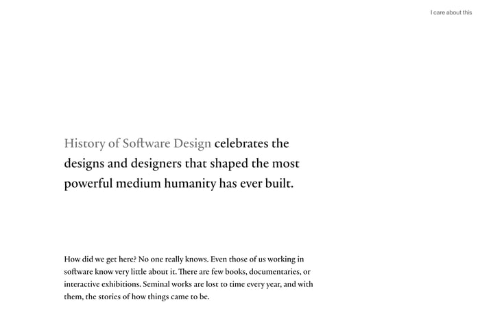 History of Software Design website preview