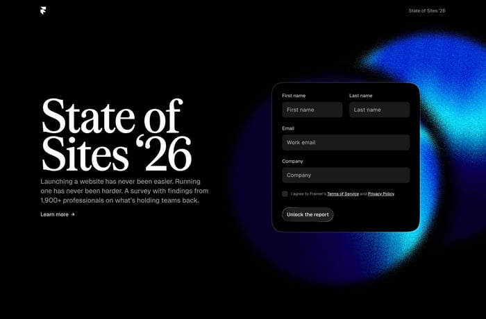 Framer: State of Sites 2026 website preview