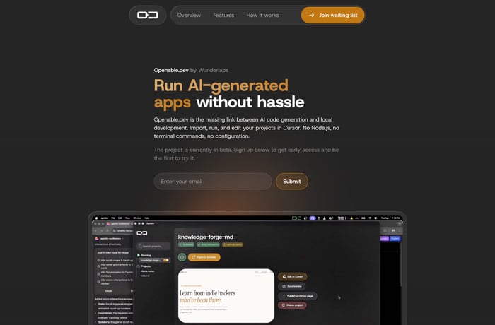 Openable website preview