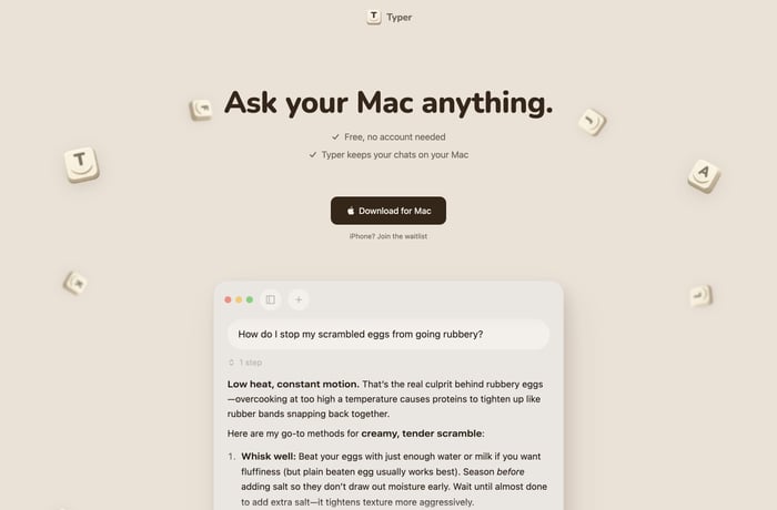 Typer website preview