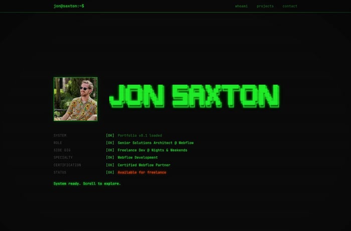 Jon Saxton website preview
