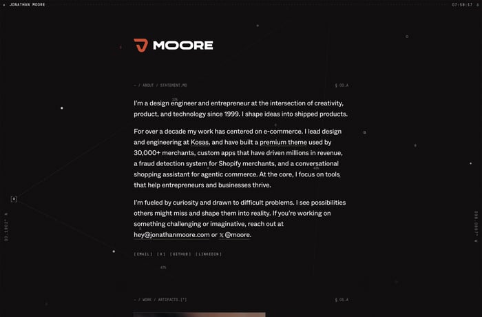 Jonathan Moore website preview