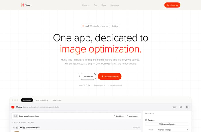 Weppy website preview