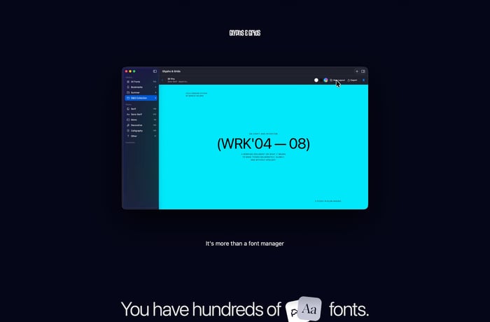 Glyphs & Grids website preview