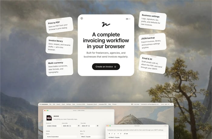 invoicemon website preview