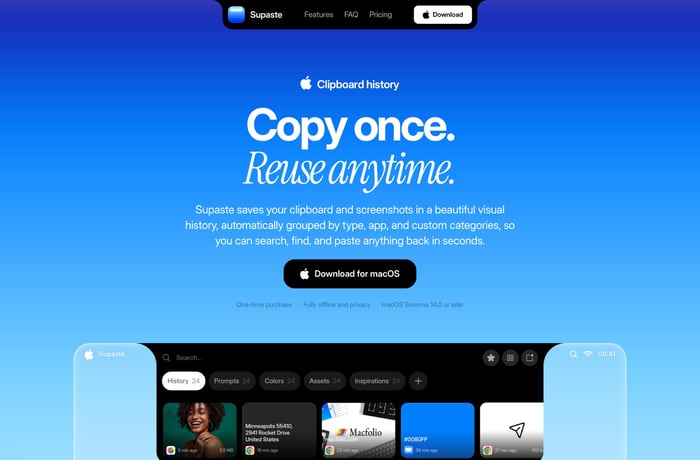 Supaste website preview