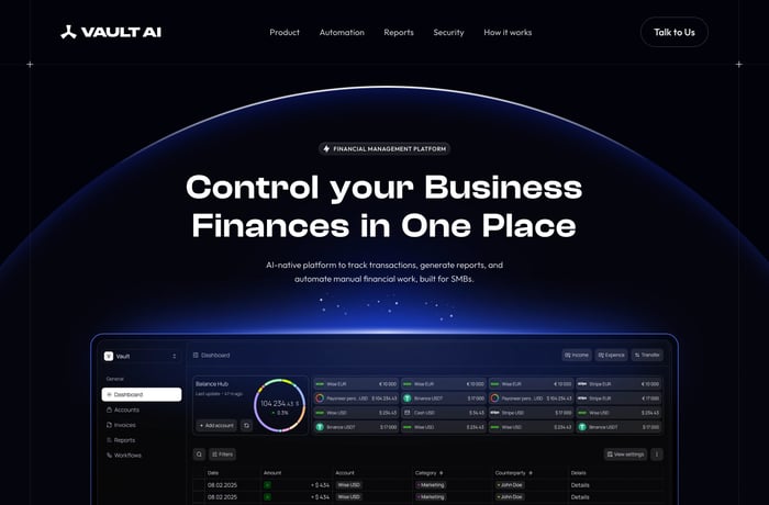 Vault AI website preview