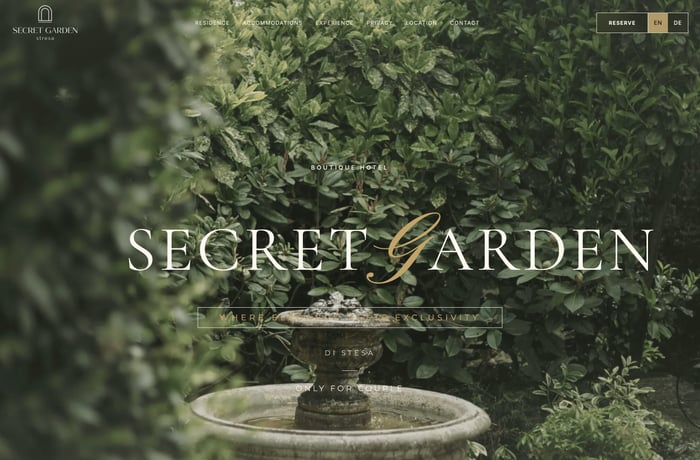 Secret Garden Stresa website preview