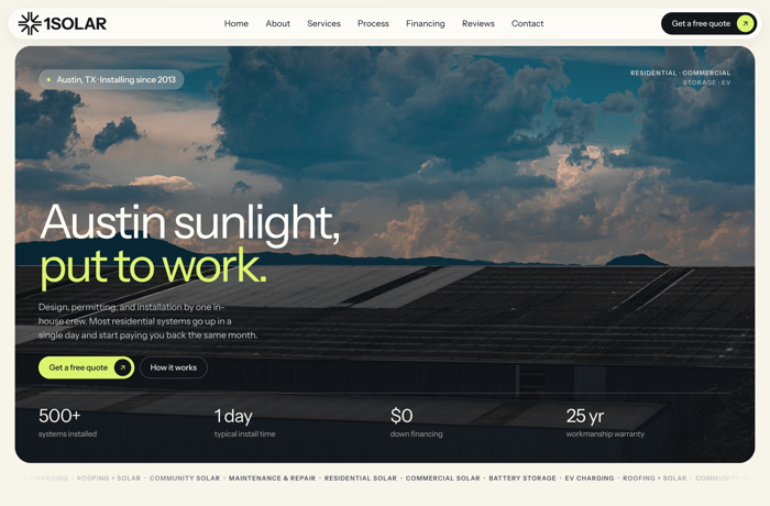 Solarix website preview