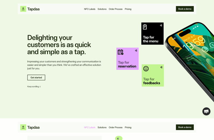 Tapdaa website preview