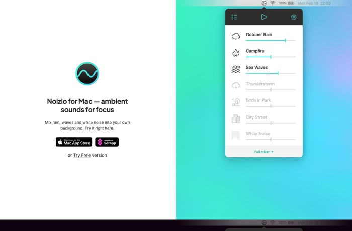 Noizio website preview