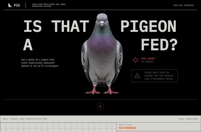 Is That Pigeon a Fed? website preview