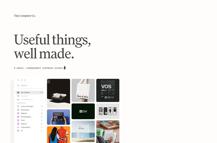 Tiny Computer Co. website preview