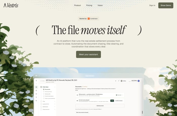 Vestris website preview