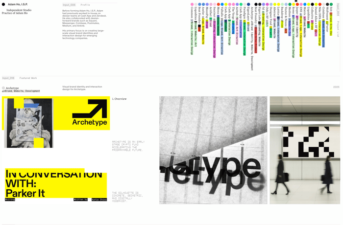 Adam Ho, I.S.P. website preview