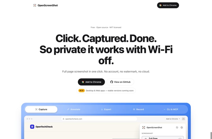 OpenScreenShot website preview