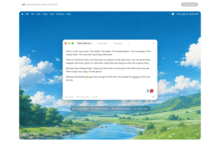 Txt Text Editor website preview
