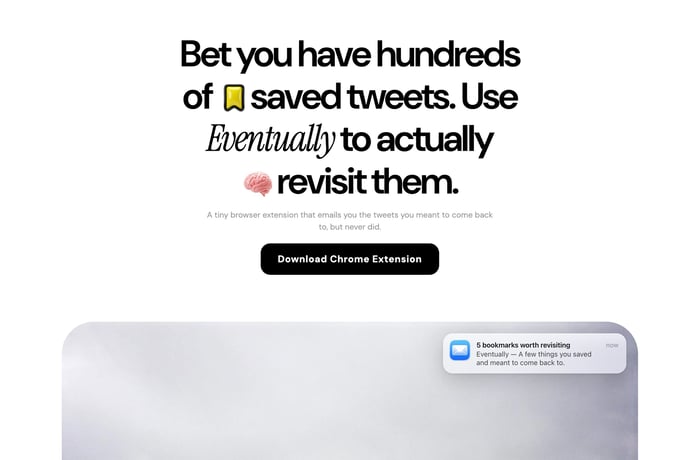Eventually website preview