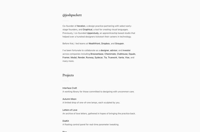 Josh Puckett website preview