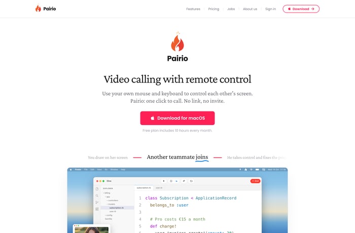 Pairio website preview