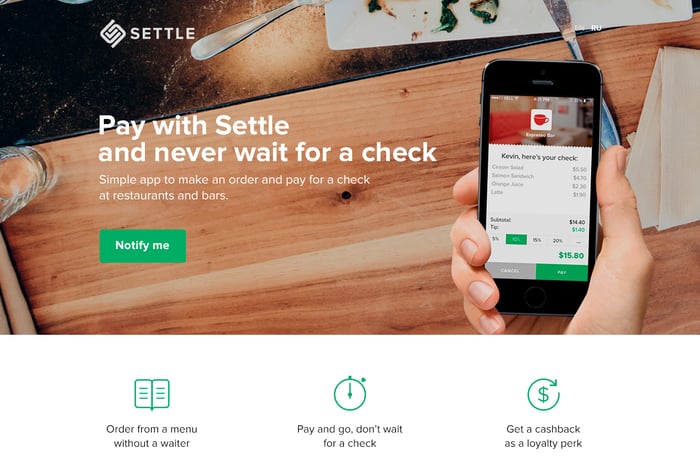 Settle website preview