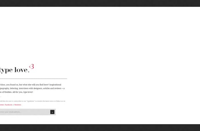 Type Love website preview