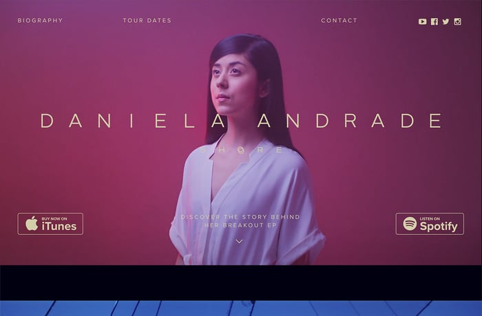 Daniela Andrade – Shore EP website preview