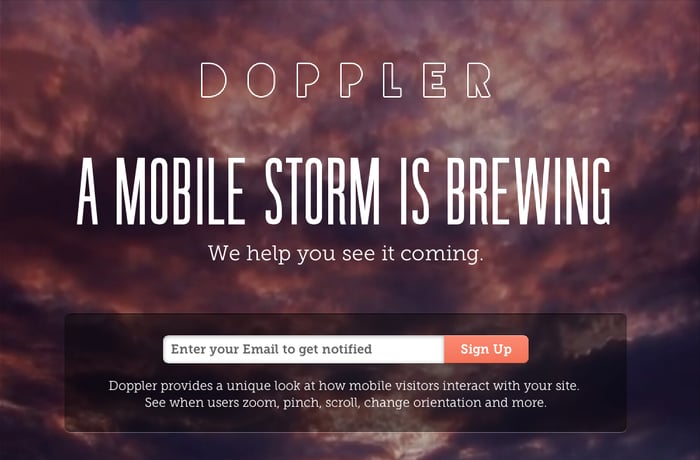 Doppler Mobile Analytics website preview