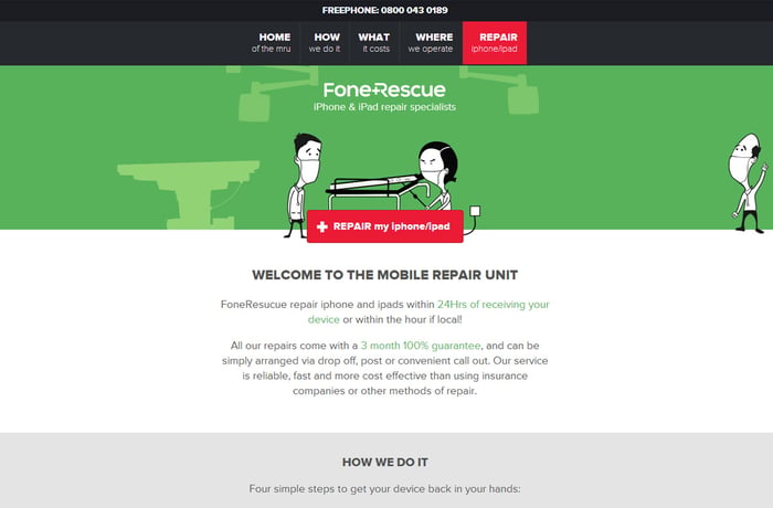 FoneRescue website preview