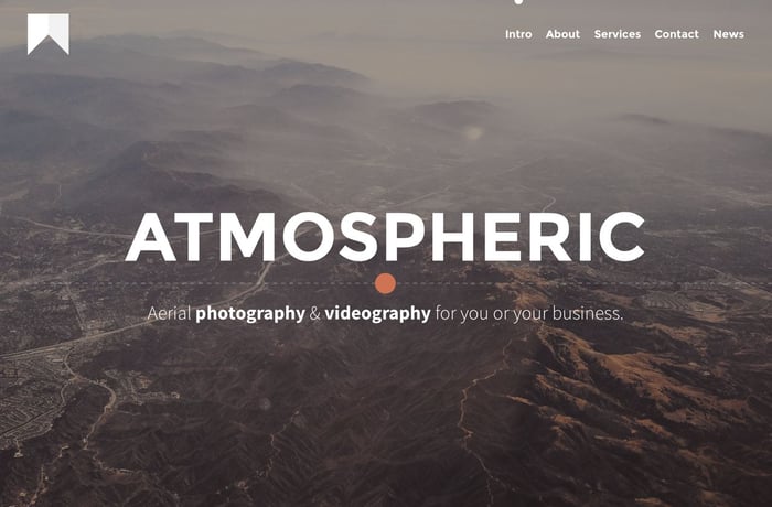 Atmospheric website preview