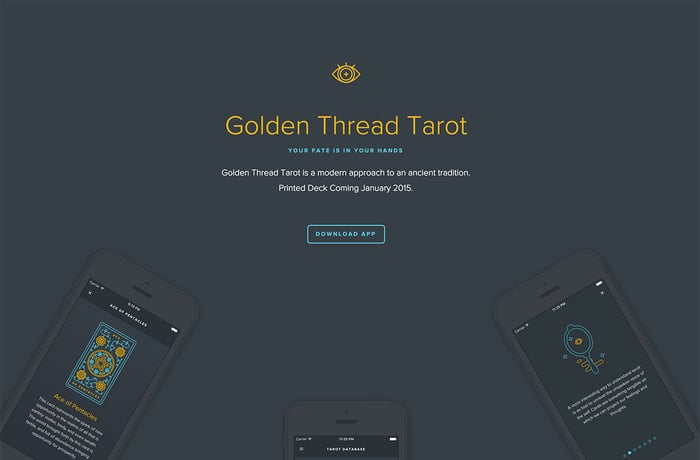 Golden Thread Tarot website preview