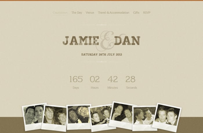 Jamie & Dan’s Big Day website preview