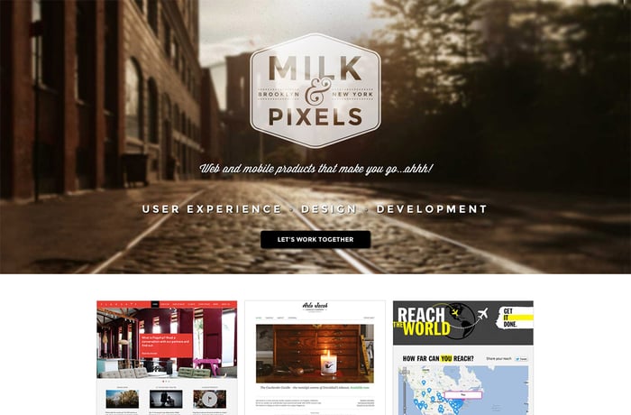 Milk & Pixels website preview