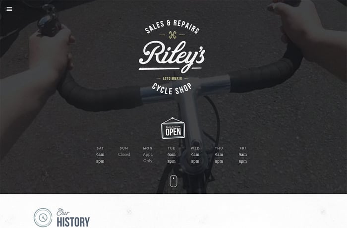 Riley’s Cycles website preview