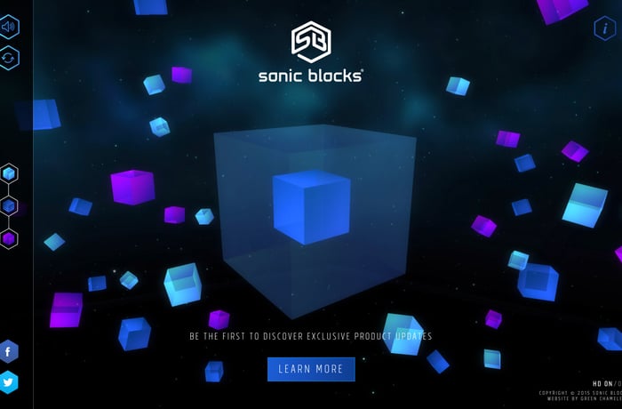 Sonic Blocks website preview
