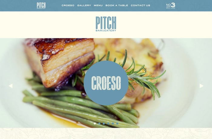 Pitch Bar & Eatery website preview