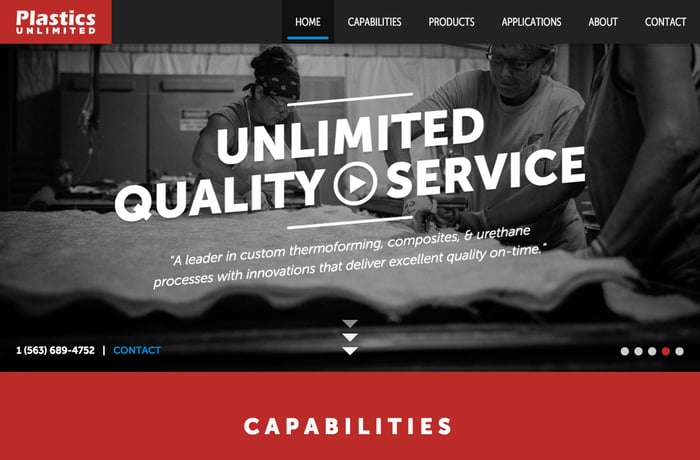 Plastics Unlimited website preview