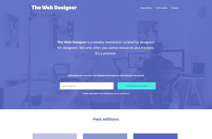 The Web Designer Newsletter website preview