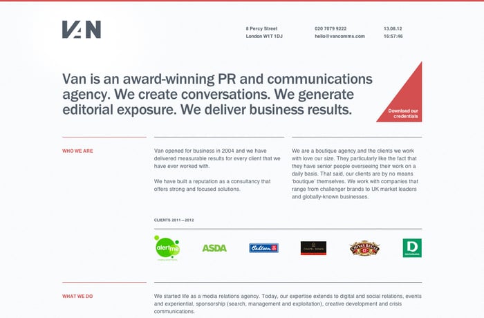 Van Communications website preview