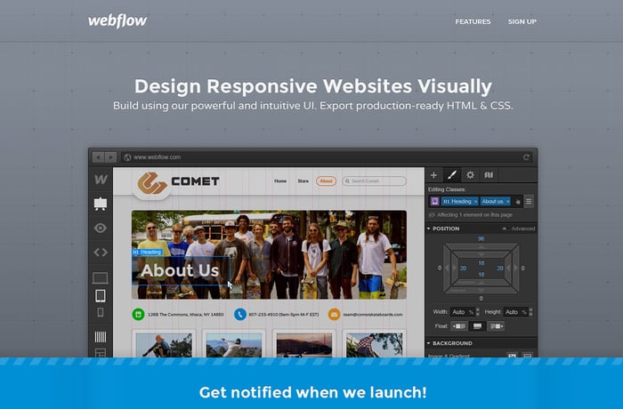 Webflow website preview