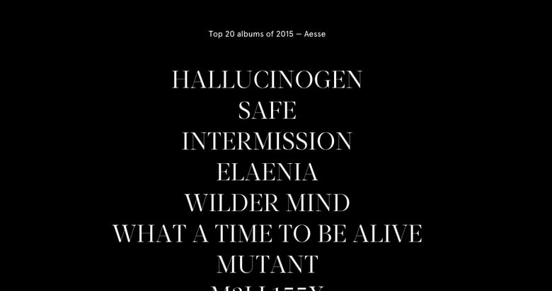 Top 20 albums of 2015 — Aesse Thumbnail Preview